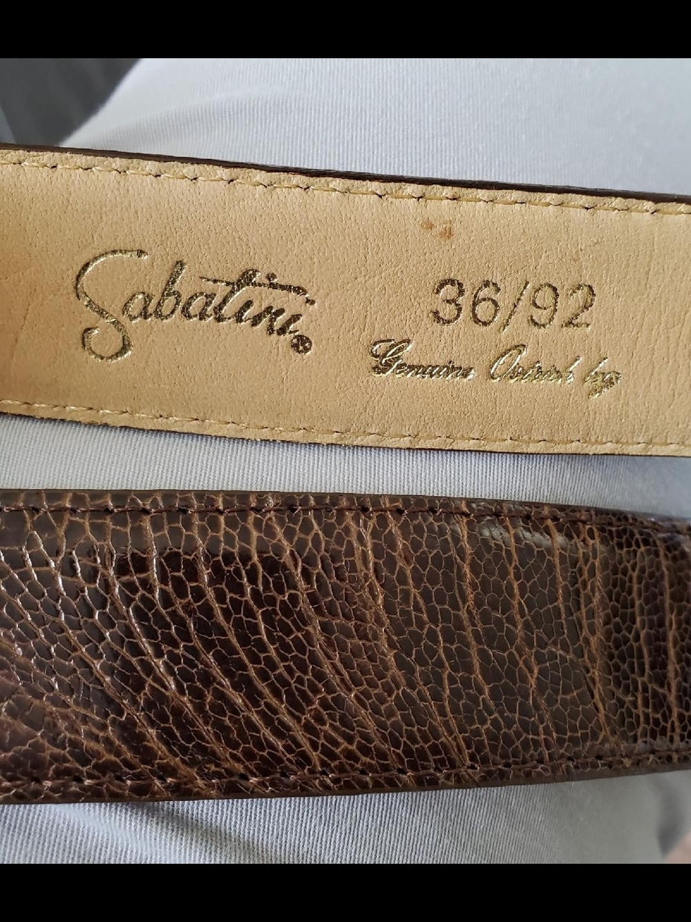 Sabatini Genuine Ostrich Leg 36" Belt (Never worn)